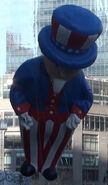 Uncle Sam's arms were busted during the 2012 Parade. By the time he reached 42nd Street, he was out of the Parade.