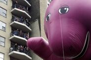 Barney would lead Santa Claus into Herald Square in the 1999 parade