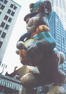 Quik Bunny's left ear was deflated in the 1994 Parade.