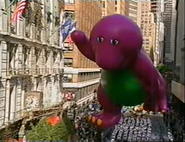 Barney during his appearance in the 2002 NBC telecast. (Screenshot: NBC)