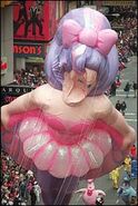 Sky Dancer after hitting a tree in the 1995 Parade. To avoid possibly scaring children, her face wasn’t shown on the NBC Telecast.