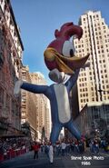 Woody's head and his body, was almost torn apart due to high winds in the 1986 Parade