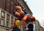 Underdog's left hand was deflated in the 1976 Parade.