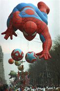 Spider-Man and Happy Dragon during the 1991 Parade