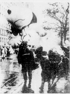 Snoopy was punctured right at the start in the 1975 Parade.