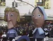 The Pligrim Man was missing his hat in the 1997 Parade. (Screenshot: NBC)