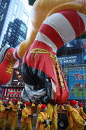 Ronald McDonald's left ice skate deflated due to unknown reasons, although a tree is a likely factor in the 2011 Parade.