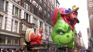 The Grinch during his final flight in the 2019 parade NBC telecast