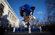 Sonic is seen here in the 2013 Macy's Thanksgiving Day Parade.