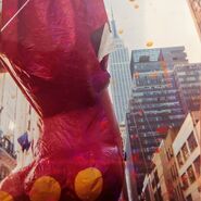 Barney's left leg was ripped by a streetlight in the 1994 Parade.