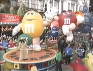 M&M's during their appearances in the 2002 NBC telecast. (Screenshot: NBC)