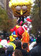 The Kool-Aid Man tipped over before the 2010 parade (look under SpongeBob SquarePants to see the deflated balloonicle).