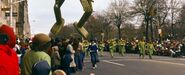 Kermit in the 1980 parade--or rather, his legs