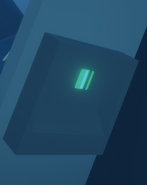 The green keycard in the safe