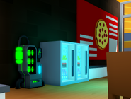 A Health Pack Machine located inside the Pizza Place.