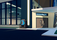 An Armor Pack Machine located outside the Jewelry Store entrance.