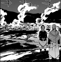 Ganelon & Greast watching the Artishem burning