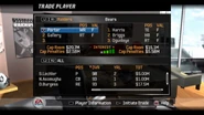 A trade being made in Madden NFL 08