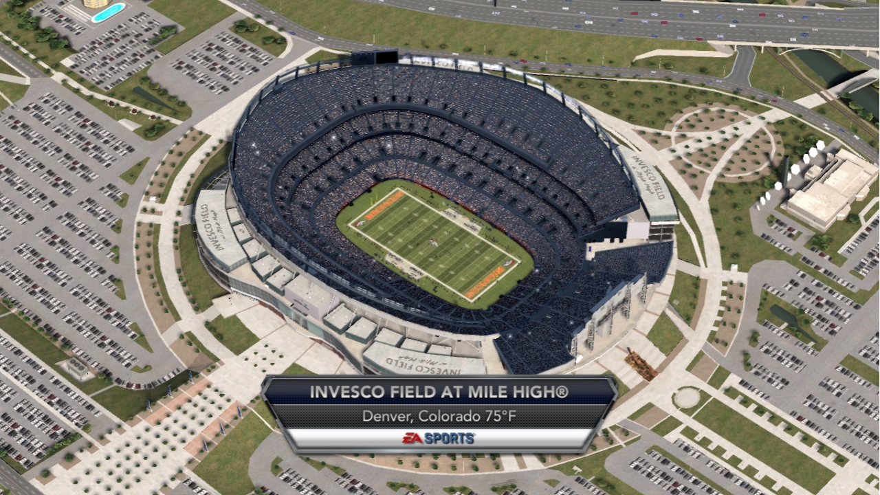 Sports Authority Field at Mile High, home stadium of the Denver Broncos  National Football League team in Denver, Colorado. The mile-high portion of  the title refers to stadium's location almost exactly where