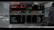 A trade being made in Madden NFL 2005