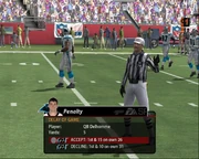 The  being called for a delay of game penalty in 