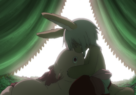 Nanachi holding Mitty Anime