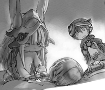 Nanachi operating on Riko's arm Manga