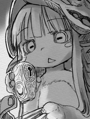 Nanachi looking at Lyza's whistle Manga