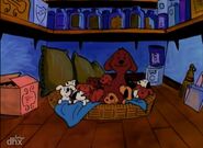 Genevieve and her puppies in the animated special