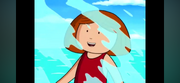 Madeline getting splashed 