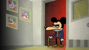 Dr. Mickey Mouse holding his cane in Mouse M.D..