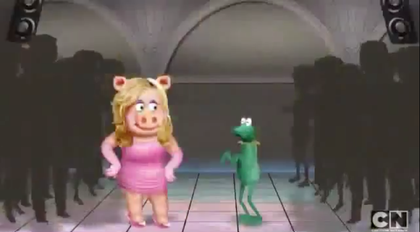 miss piggy and kermit cartoon