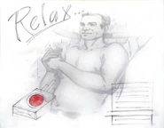 Salvatore's mock-up of the relaxing Lucky Strike ad.