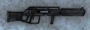 The updated MERC Heavy Rifle as it appears in Story Mode.