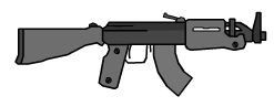 The AK-47 with a stock from Madness Combat 5.5, Madness Combat 7, and onward