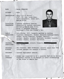 Ficha policial Henry Tomasino