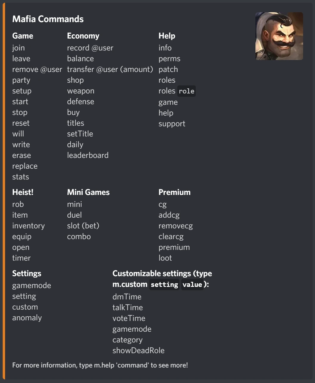 Commands Mafiabot Wiki Fandom