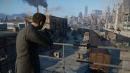 Tommy using a Tommy Gun in prerelease screenshot