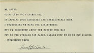 Note found at the site