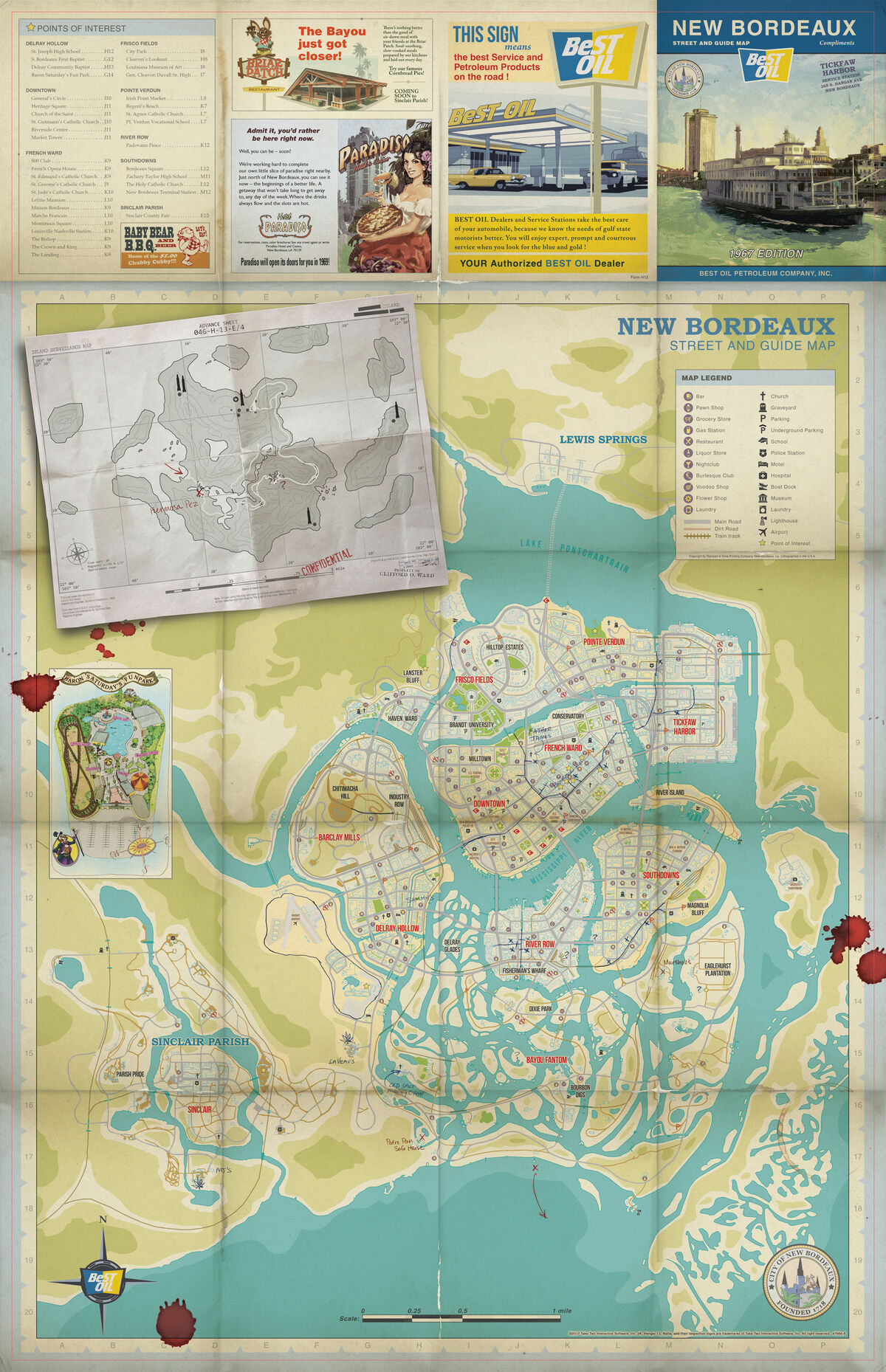 HOW BIG IS THE MAP in Mafia 3: Definitive Edition? Drive Across the Map (65  mph) 
