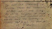 Note found at the northeast dock