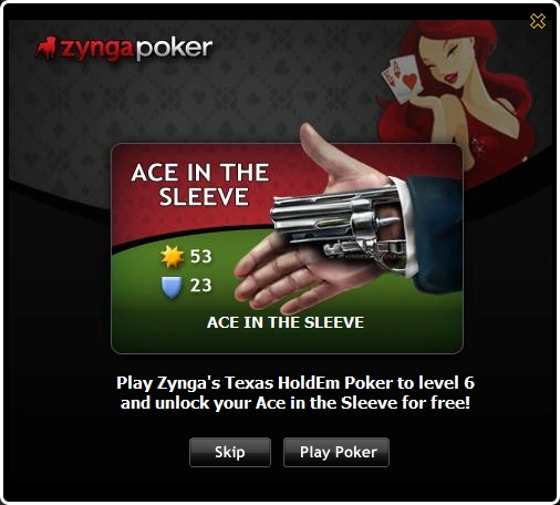 Poker feature popup