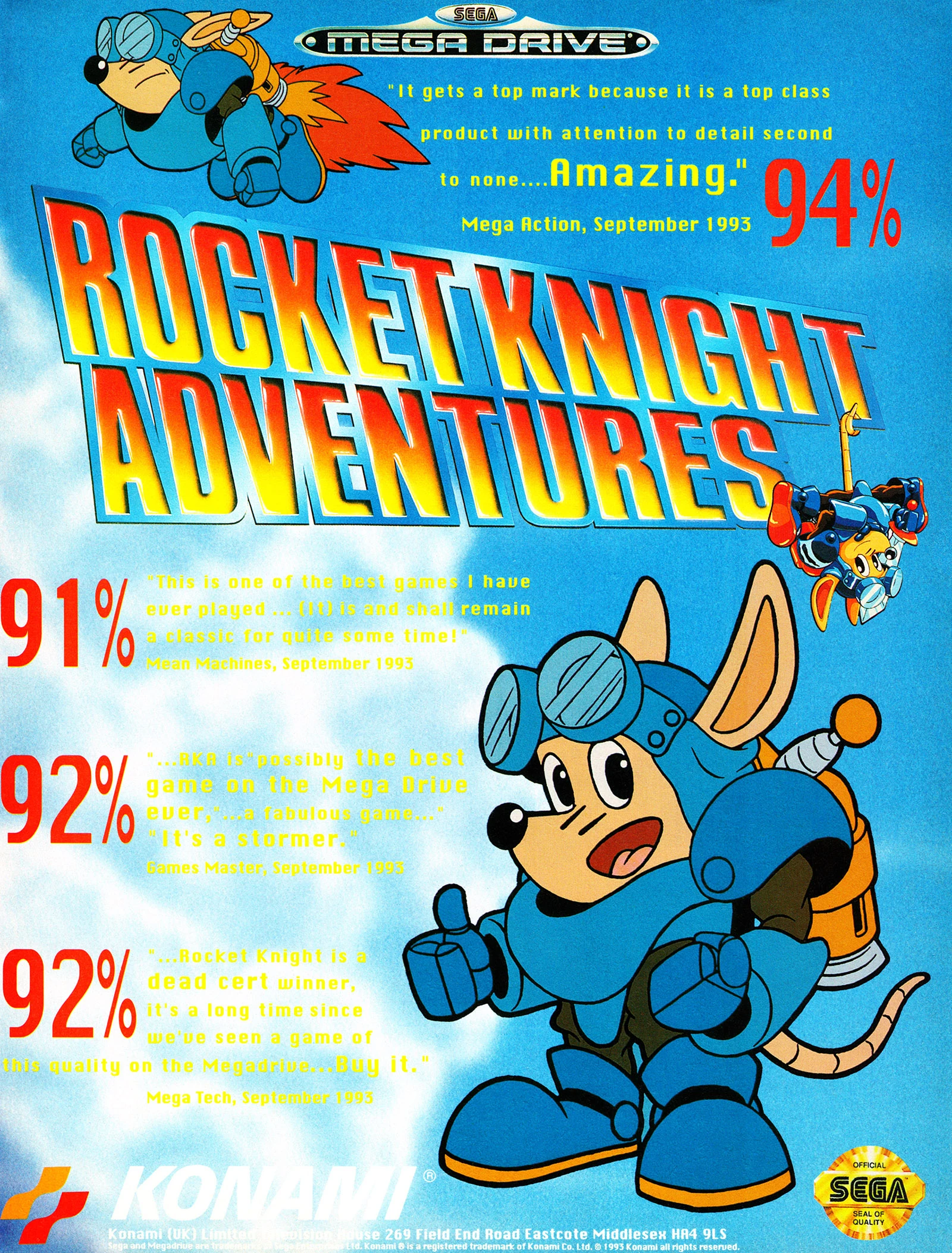 ROCKET KNIGHT ADVENTURES メガドライブ 【公式通販】