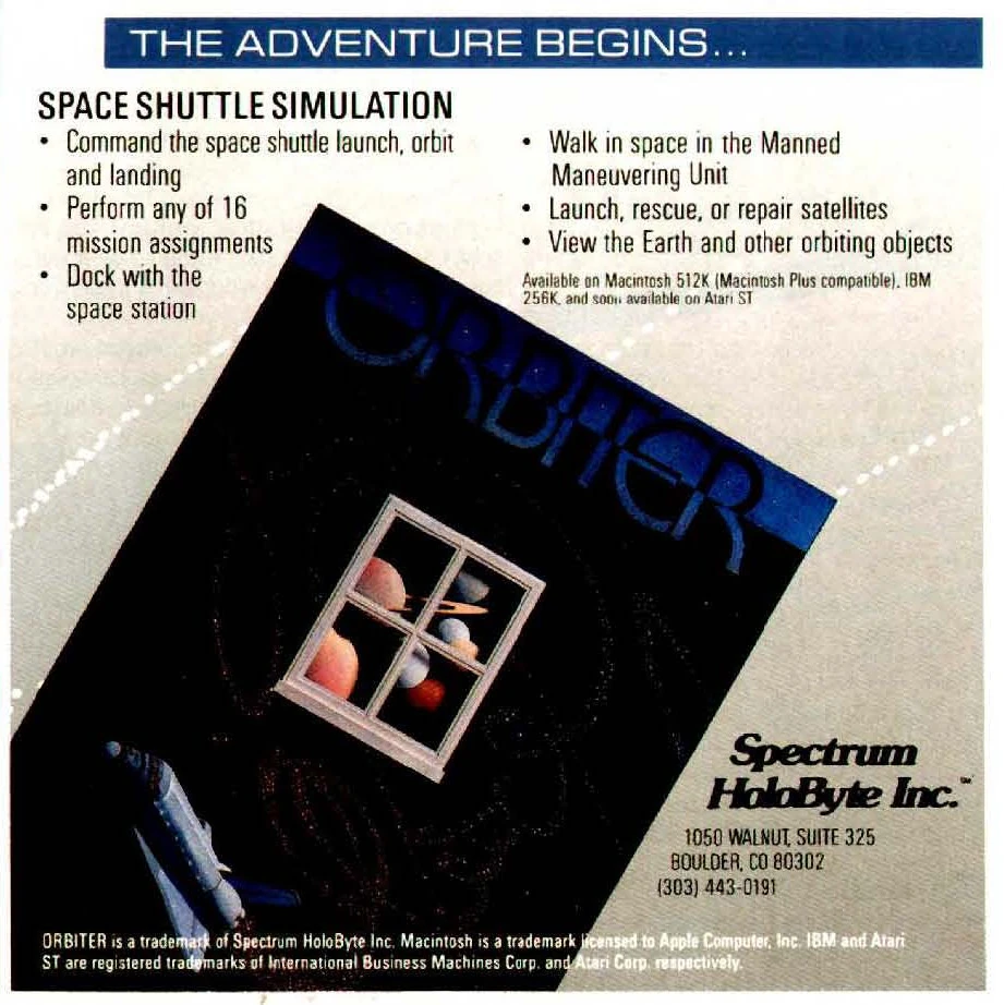 Orbiter (Mirrorsoft) Magazines from the Past Wiki Fandom