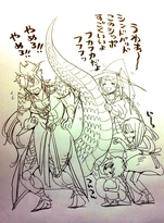 Sinbad's Baal's tail Websunday.png (390 KB) Aladdin, Morgiana, Yunan and Sinbad in Websunday Backstage Vol.194