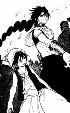 Aladdin observa a Judal en Balbadd
