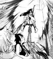 Morgiana salva a Hakuryuu, Aladdin y Alibaba
