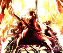 Cassim and the Fog Troupe on the back cover of Volume 4