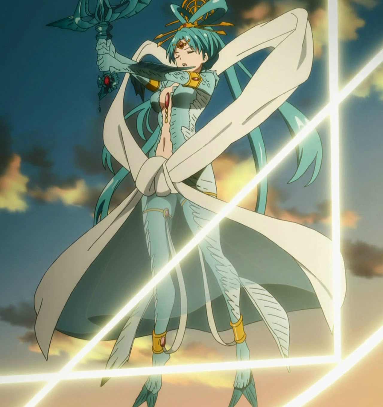 Anime: Magi: The Kingdom of Magic Koumei Ren uses his Djinn Equip to t