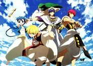 Aladdin, Alibaba, Masrur, Sinbad and Ja'far on a Promotional Poster